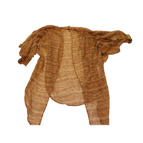 Society Amuse Bathing Suit Cover Up XS/S Brown Snake Print Gauzy Sheer Vacation - Picture 1 of 6